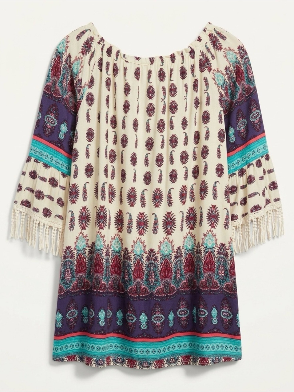 Kori Boho Dress with Purple & Teal Accents
